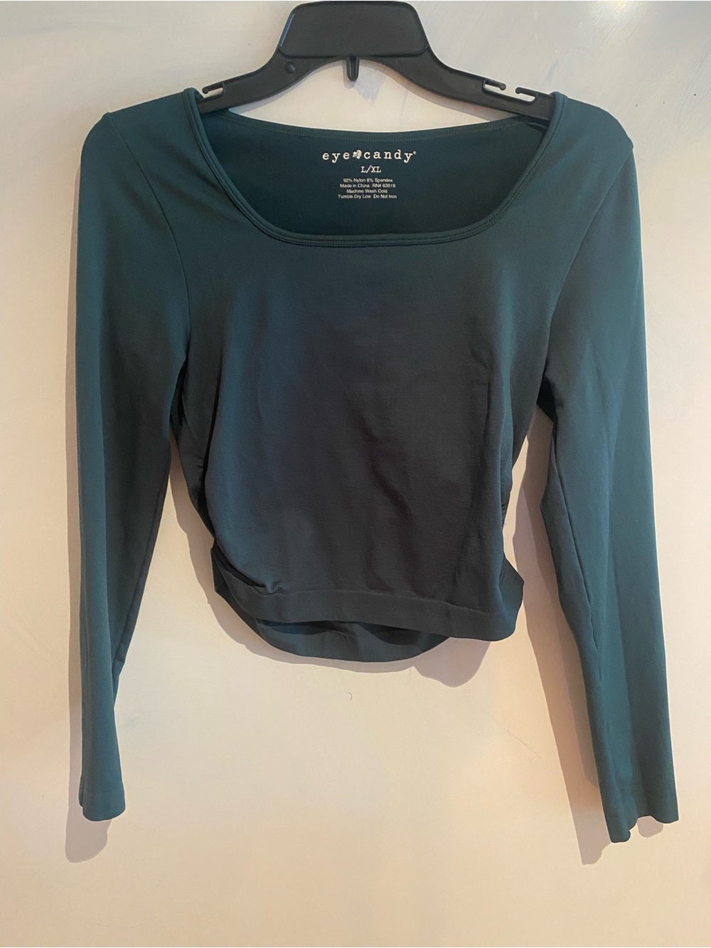 eye candy Teal Green Long Sleeve Scoop Neck Top